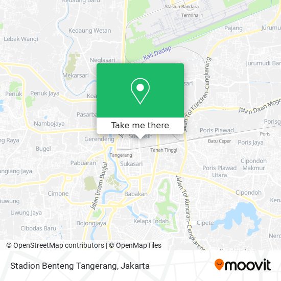 Stadion Benteng Tangerang map