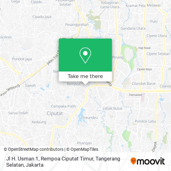 Jl H. Usman 1, Rempoa Ciputat Timur, Tangerang Selatan map