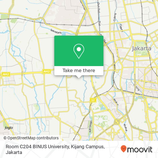 Room C204 BINUS University, Kijang Campus map