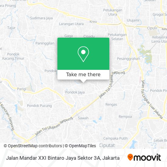 Jalan Mandar XXI Bintaro Jaya Sektor 3A map