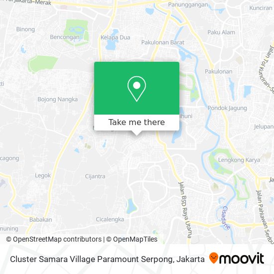 Cluster Samara Village Paramount Serpong map