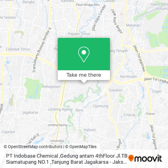 PT Indobase Chemical ,Gedung antam 4thFloor Jl.TB Siamatupang NO.1 ,Tanjung Barat Jagakarsa - Jakse map