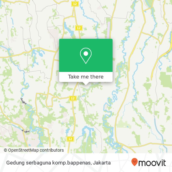 Gedung serbaguna komp.bappenas map