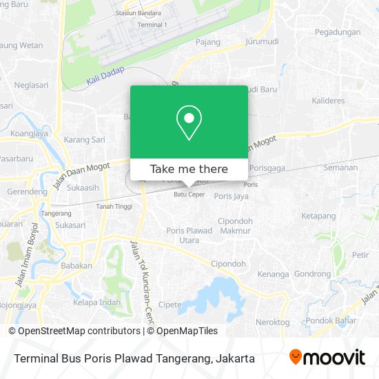Terminal Bus Poris Plawad Tangerang map