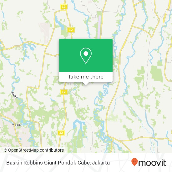 Baskin Robbins Giant Pondok Cabe map