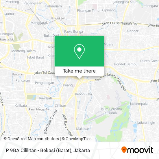 P 9BA Cililitan - Bekasi (Barat) map