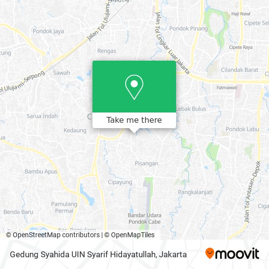 Gedung Syahida UIN Syarif Hidayatullah map