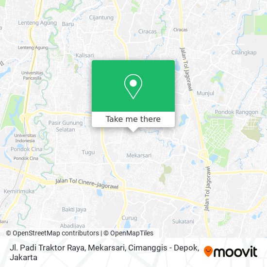 Jl. Padi Traktor Raya, Mekarsari, Cimanggis - Depok map