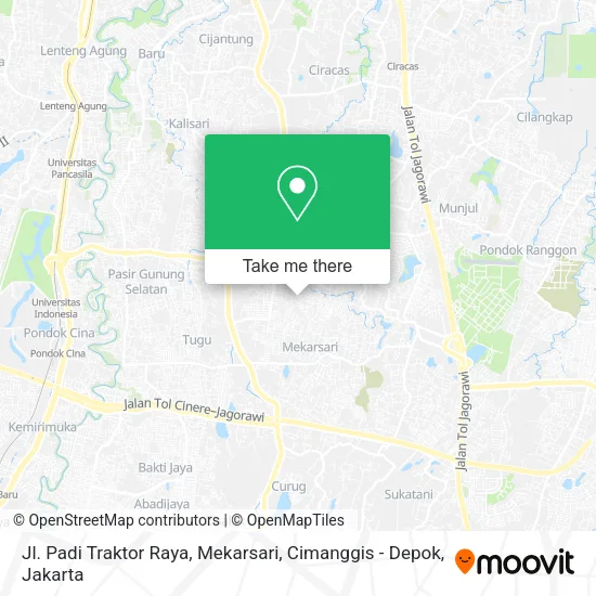 Jl. Padi Traktor Raya, Mekarsari, Cimanggis - Depok map