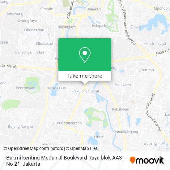 Bakmi keriting Medan Jl Boulevard Raya  blok AA3 No 21 map