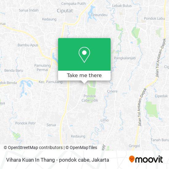Vihara Kuan In Thang - pondok cabe map