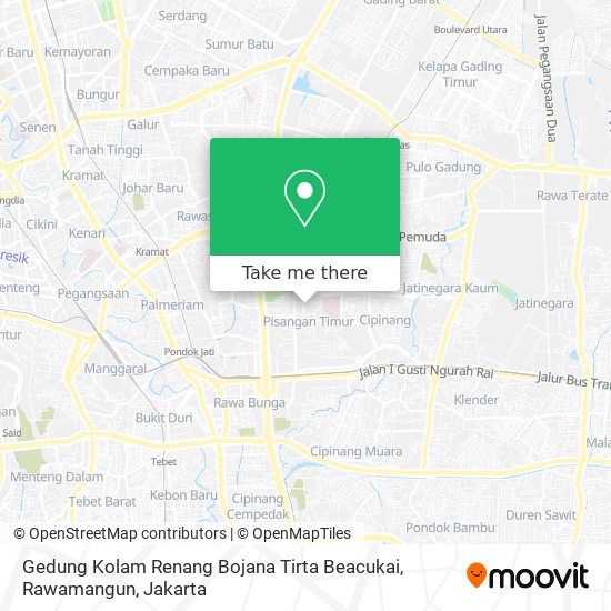 Gedung Kolam Renang Bojana Tirta Beacukai, Rawamangun map