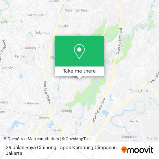 29 Jalan Raya Cibinong Tapos Kampung Cimpaeun map