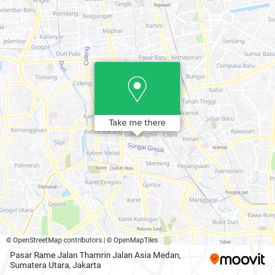 Pasar Rame Jalan Thamrin Jalan Asia Medan, Sumatera Utara map