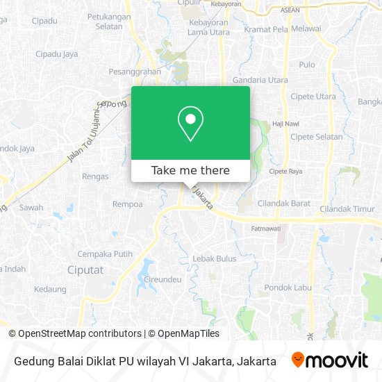 Gedung Balai Diklat PU wilayah VI Jakarta map