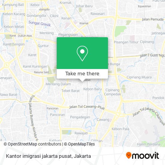 Kantor imigrasi jakarta pusat map