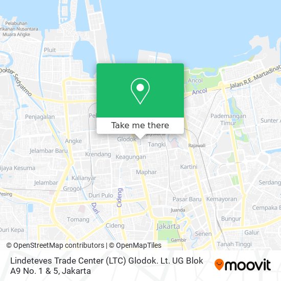 Lindeteves Trade Center (LTC) Glodok. Lt. UG Blok A9 No. 1 & 5 map
