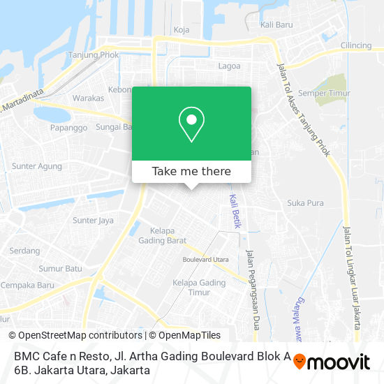 BMC Cafe n Resto, Jl. Artha Gading Boulevard Blok A 6B. Jakarta Utara map