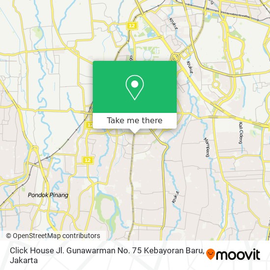Click House Jl. Gunawarman No. 75 Kebayoran Baru map