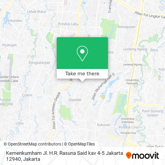 Kemenkumham Jl. H.R. Rasuna Said kav 4-5 Jakarta 12940 map