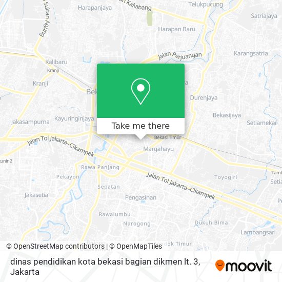 dinas pendidikan kota bekasi bagian dikmen lt. 3 map