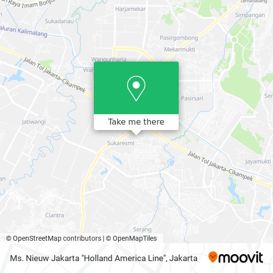 Ms. Nieuw Jakarta "Holland America Line" map