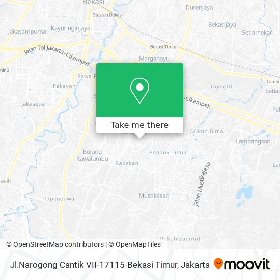 Jl.Narogong Cantik VII-17115-Bekasi Timur map