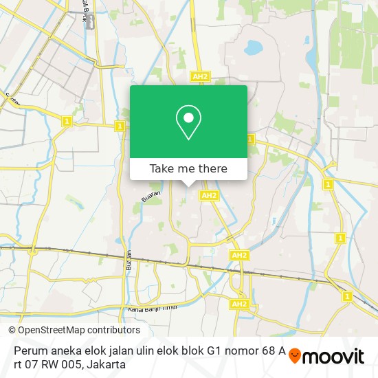 Perum aneka elok jalan ulin elok blok G1 nomor 68 A rt 07 RW 005 map