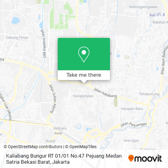 Kaliabang Bungur RT 01 / 01 No.47 Pejuang Medan Satria Bekasi Barat map