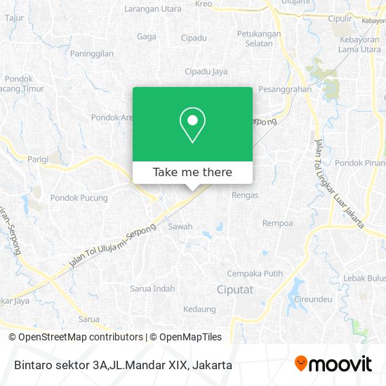 Bintaro sektor 3A,JL.Mandar XIX map