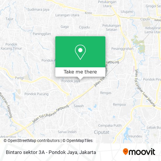 Bintaro sektor 3A - Pondok Jaya map