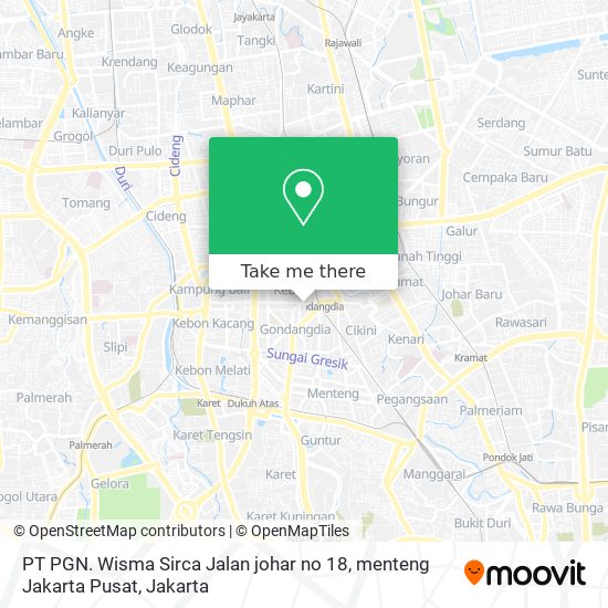 PT PGN. Wisma Sirca Jalan johar no 18, menteng Jakarta Pusat map