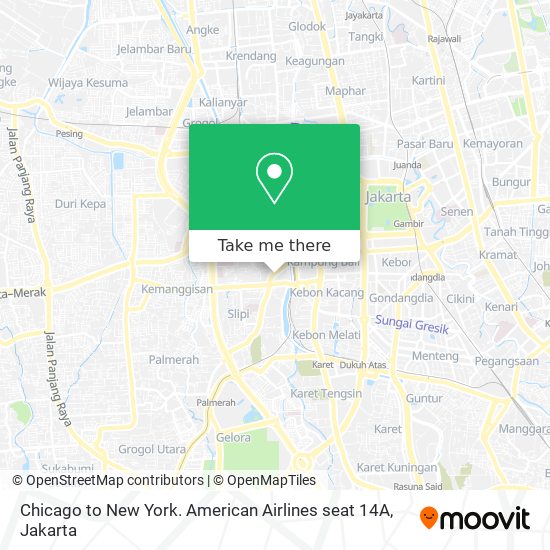 Chicago to New York. American Airlines seat 14A map