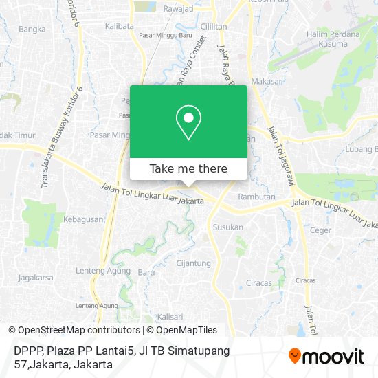 DPPP, Plaza PP Lantai5, Jl TB Simatupang 57,Jakarta map