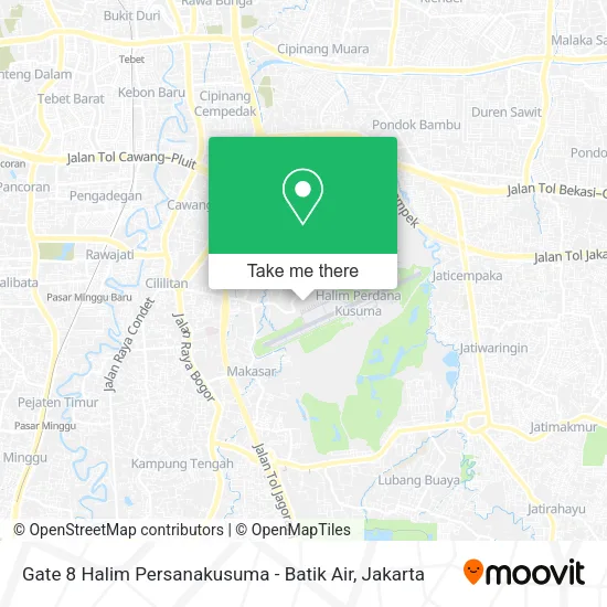 Gate 8 Halim Persanakusuma - Batik Air map