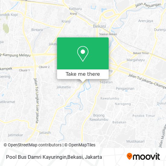 Pool Bus Damri Kayuringin,Bekasi map