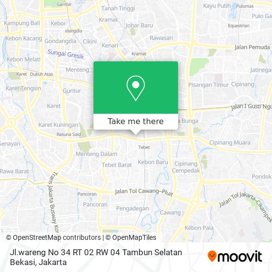 Jl.wareng No 34 RT 02 RW 04 Tambun Selatan Bekasi map