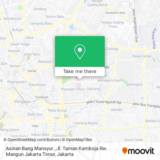 Asinan Bang Mansyur , Jl. Taman Kamboja Rw. Mangun Jakarta Timur map