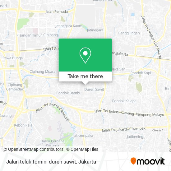 Jalan teluk tomini duren sawit map