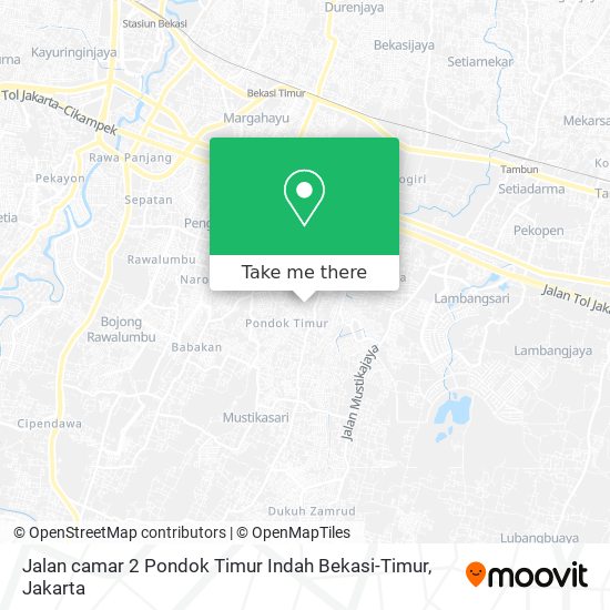 Jalan camar 2 Pondok Timur Indah Bekasi-Timur map