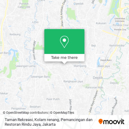 Taman Rekreasi, Kolam renang, Pemancingan dan Restoran Rindu Jaya map