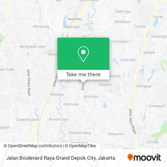 Jalan Boulevard Raya Grand Depok City map