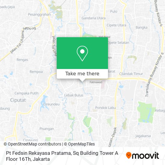 Pt Fedsin Rekayasa Pratama, Sq Building Tower A Floor 16Th map