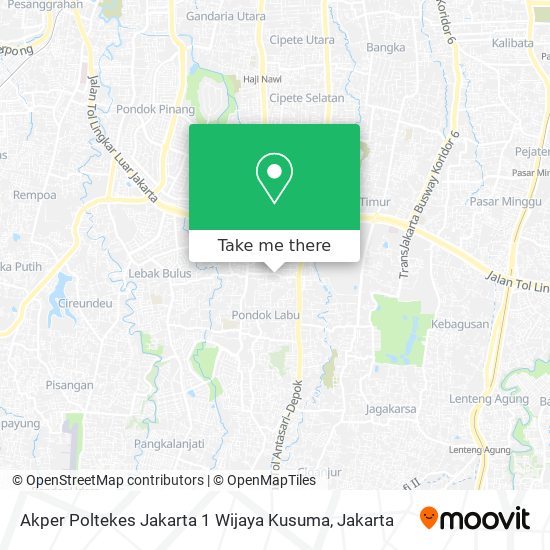 Akper Poltekes Jakarta 1  Wijaya Kusuma map
