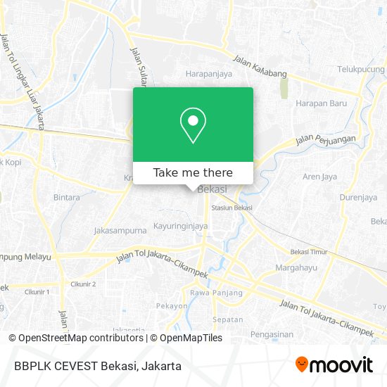 BBPLK CEVEST Bekasi map