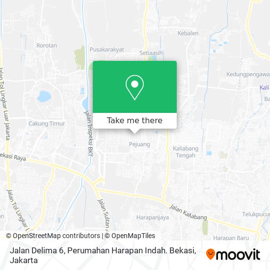 Jalan Delima 6, Perumahan Harapan Indah. Bekasi map