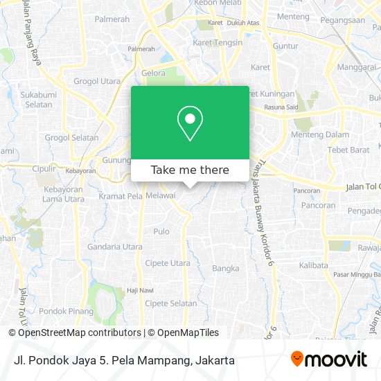Jl. Pondok Jaya 5. Pela Mampang map