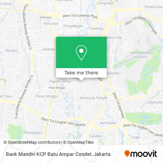 Bank Mandiri KCP Batu Ampar Condet map