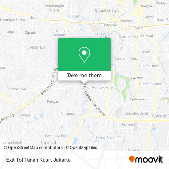 Exit Tol Tanah Kusir map