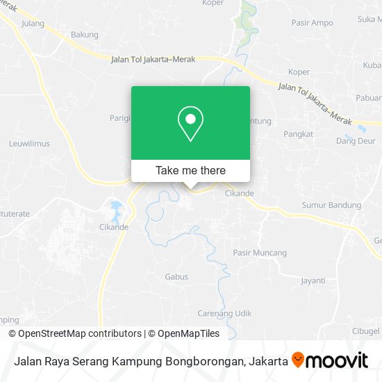 Jalan Raya Serang Kampung Bongborongan map